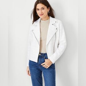 Ann Taylor Tweed Moto Jacket Size 12 NWT